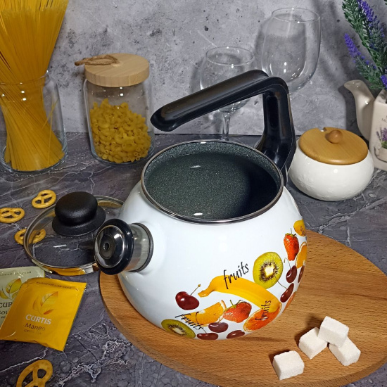 Чайник для плиты 2,0л 1RA12 белосн. со св. Fruits Чайник для плиты 2,0л 1RA12 белосн. со св. Fruits