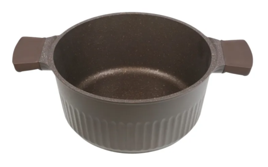 Кастрюля 4,2л со стеклянной крышкой, АП линия "Stella" (mokko) ксм42а 