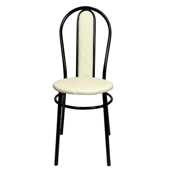 Стул "Венский" к\з стег.Крем н.черный