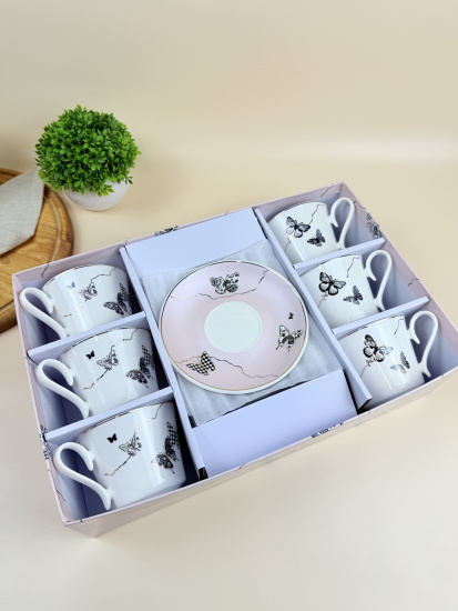 Чайный набор 12пр. 220 мл Butterfly в под.уп.(х6)Фарфор 133-099