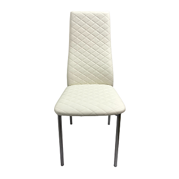 Стул "Бостон" стеганный к/з Белый н.хром