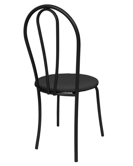 Стул "Капля" к\з стег.Черный н.черный