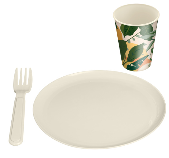 Набор для пикника 9 предметов с декором светло-бежевый 223124125/01 Набор для пикника 9 предметов с декором светло-бежевый 223124125/01