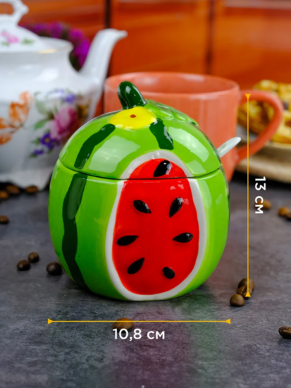 Ёмкость для сыпучих продуктов с ложкой Repast Rich harvest Арбуз 10.8*10.8*13 см, HF23B03 61458