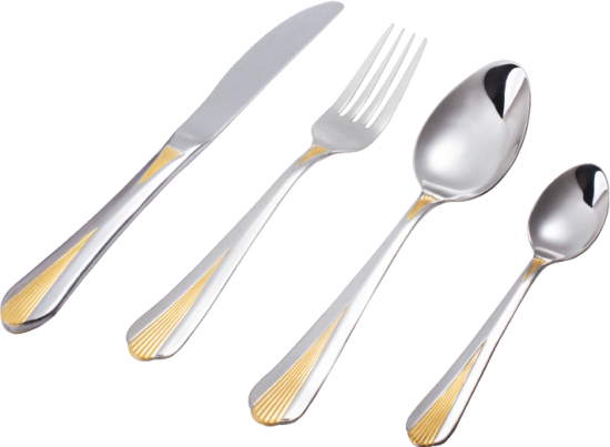 Набор столовых приборов 24пр."Арабеск"(М01)с частичным декор.покрытием в дек.коробке НСП-24011