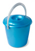 Ведро "Соло" 10л с крышкой перламутровое бирюзовое С633КБИР