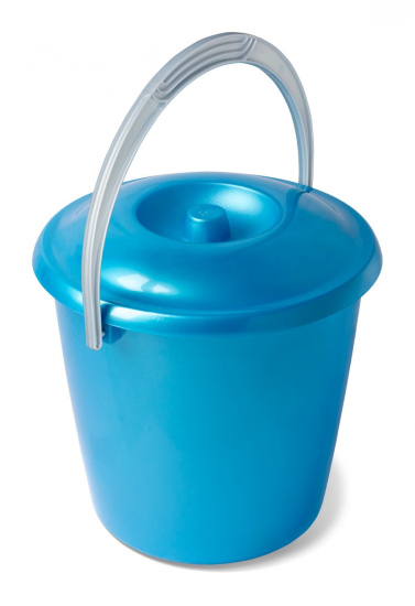Ведро "Соло" 10л с крышкой перламутровое бирюзовое С633КБИР