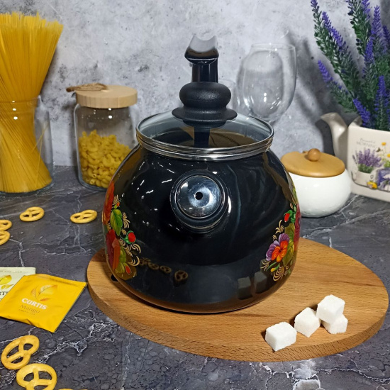 Чайник для плиты 3,0л 4с209я Жостово черн Чайник для плиты 3,0л 4с209я Жостово черн