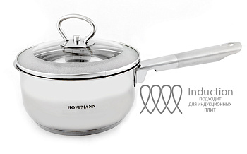 Ковш с крышкой нержавеющая  сталь 3-х сл. капс. дно 1,0 л. (14 см) НМ 5314-1  Ковш с крышкой нержавеющая  сталь 3-х сл. капс. дно 1,0 л. (14 см) НМ 5314-1