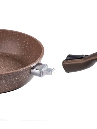 Сковорода с крышкой и съемной ручкой линейка Мрамор серии "АЛТАЙ" д.24 1924-07-01-10