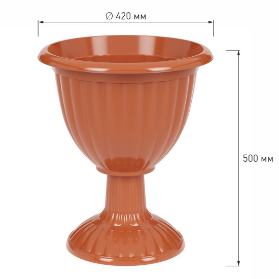 Вазон "Жасмин" 18л (на высокой ножке)(коричневый)  М1329