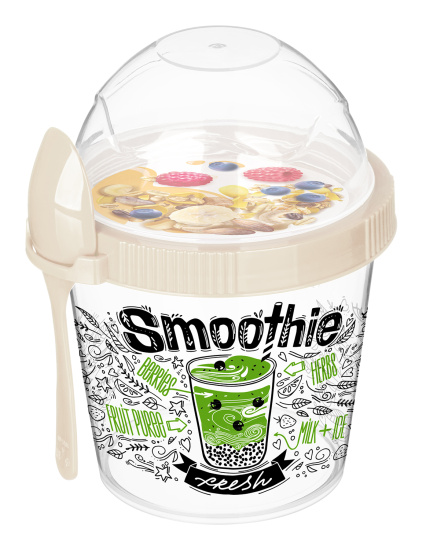 Контейнер "IZI-GO" для завтрака 450мл с ложкой (светло-бежевый) 222124125/01 Контейнер "IZI-GO" для завтрака 450мл с ложкой (светло-бежевый) 222124125/01