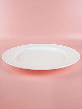 Тарелка обеденная Lavenir HoReCa "Stripes" 25 см, 10" OUSP100 WHITE  стеклокерамика 106339