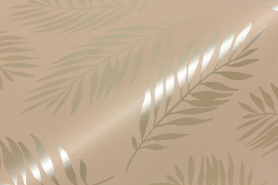 Клеенка 137см Аурум Соф FJ83029-7 Листья папоротника (золото)