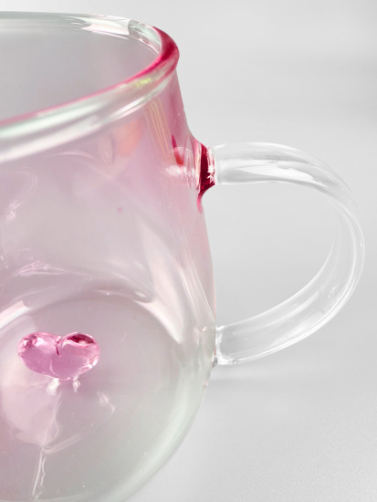 Кружка с фигуркой на дне 400мл Розовая OLS-237-3