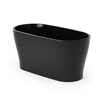 Горшок цветочный "Лея" 4л овальный двойной (с автополивом) (графитовый) М8898