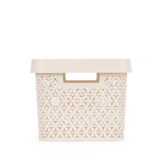 Корзина "Элемент" 17л (с крышкой)(бежевый) М9020