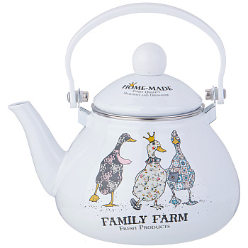 ЧАЙНИК AGNESS  ЭМАЛИРОВАННЫЙ СЕРИЯ "FAMILY FARM", 1,3 Л (934-625)