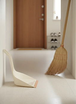 Совок Spin&Clean Wood, с ручками 21 см, с кромкой, сливочный/бук SC540410000