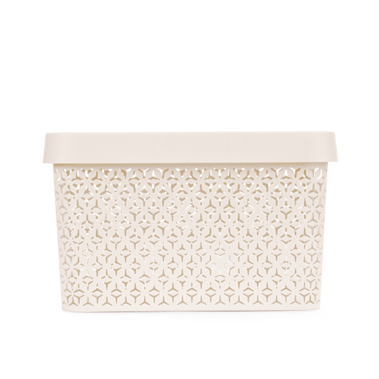 Корзина "Элемент" 17л (с крышкой)(бежевый) М9020