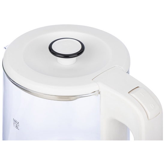 Чайник Homestar HS-1008 (1,8 л), стекло, белый 107009