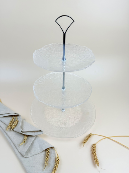 Этажерка трехъярусная 23*28 см прозрачное IVV ( реплика)   OLS-8240.1