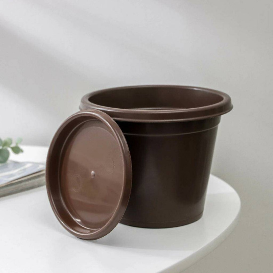 Горшок цветочный Эконом 2л с под коричневый М6601