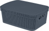 Корзина для хранения Keeplex Ajur с крышкой 11л 38х27х14,3см космический серый KL411511026