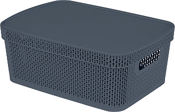 Корзина для хранения Keeplex Ajur с крышкой 11л 38х27х14,3см космический серый KL411511026 Корзина для хранения Keeplex Ajur с крышкой 11л 38х27х14,3см космический серый KL411511026