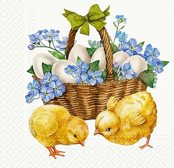 Салфетки Pero Prestige 33*33 Пасхальное лукошко 3сл 20л 12 в тр. уп. 2487