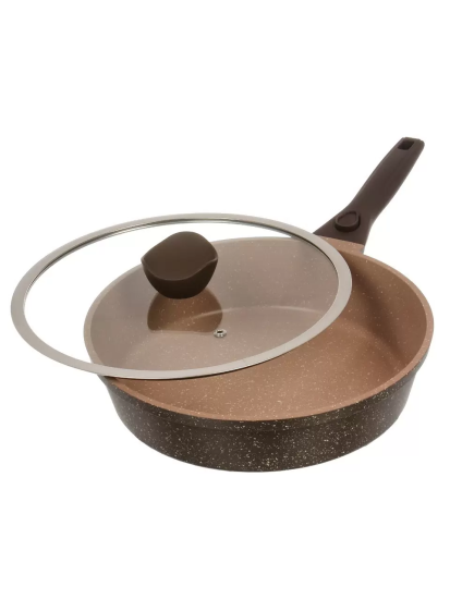 Сковорода 280/70мм Горница ДУЭТ Шоколадный мусс индукц. съем/руч. с кр. (п/у), Ис8284Дш