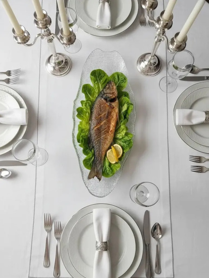 Блюдо овальное 42*16 см прозрачное  IVV ( реплика)  OLS-8239.1