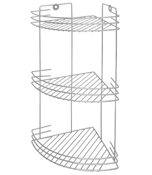 Полка угловая трехъярусная CHR-372, размер:19*19*40см (хром.металл, крепление: шуруп) (310756)