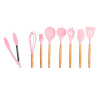 Набор кухонных принадлежностей из силикона 9 предметов "Pink" kuk-04/09011301 