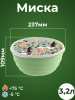 Комплект мисок "Latina" 3 шт. (1,1л+2,1л+3,2л) с крышками с декором (зеленый) 222133818/08