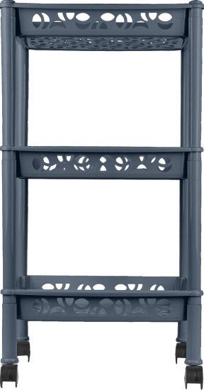 Этажерка Keeplex Light на колесиках 3-х секц.малая прямоуг.37х29х69 см космический серый KL282612026