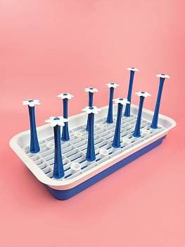 Подставка для сушки стаканов 20*28см (пластик) цвет микс OLS-033А-64