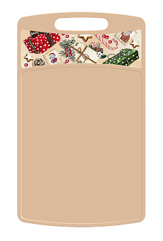 Доска разделочная "Bergamo" прямоугольная 260x155x3,5мм с декором "Игрушки" (бежевый) 223138627/10