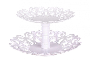 Фруктовница "Мелодия" 2-х ярусная средняя (белый) М6618