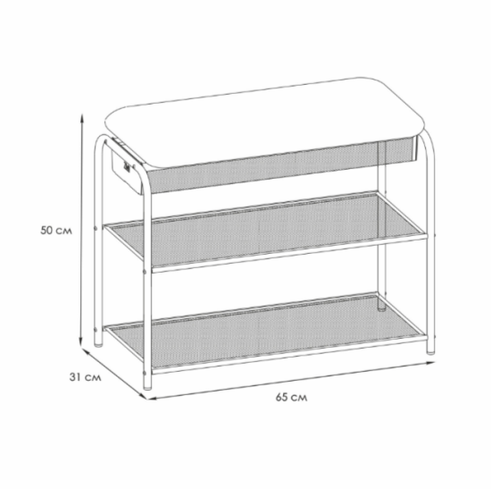 Подставка для обуви "Гранада 23В_НБК" с сиденьем и ящиком нубук (Черный) 