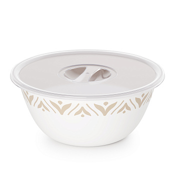Чаша "Эстетика" 1,7л (с крышкой) (бело-бежевый) М8738