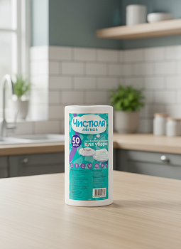 Салфетки вискозные в рулоне (50шт) ЧИСТЮЛЯ ЛЕГКАЯ С002