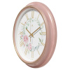 3527-012 (10) Часы настенные круг d=35см, корпус розовый с патиной, "Розы", Рубин