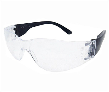 Очки защитные тип Классик открытого типа ПРОЗРАЧНЫЕ с черной дужкой 23-01-009
