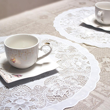 Салфетка Ажурная Canna кругл. д40см бел. (рулон 50шт) 1761