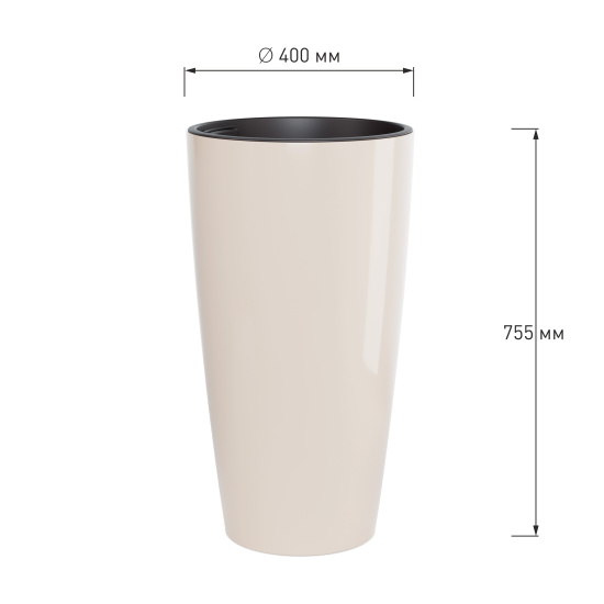 Кашпо "Рондо" 71л (со вставкой 23л) (бежевый) М8878