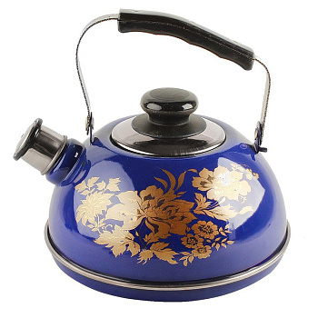 Чайник 3,5л ТМ04/35/05/15 подв.ручка синий "Олимпия" (декор-нержавеющая сталь) (4) 