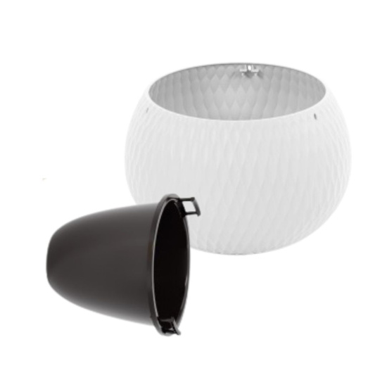 Кашпо "Жемчужина" 4л подвесное (белый) М8724