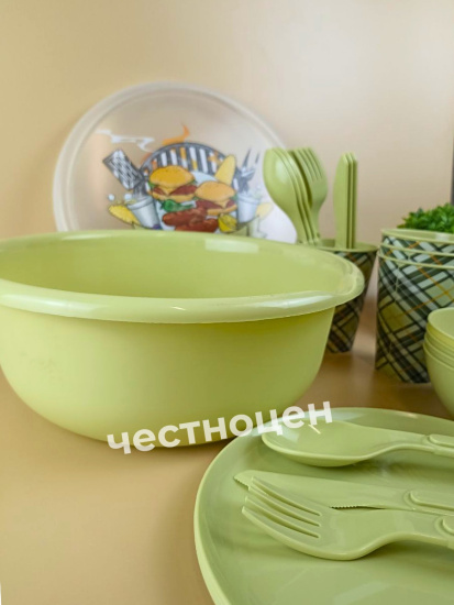 Набор для пикника с декором 25пр. на 4 персоны (салатовый) 221135520/04