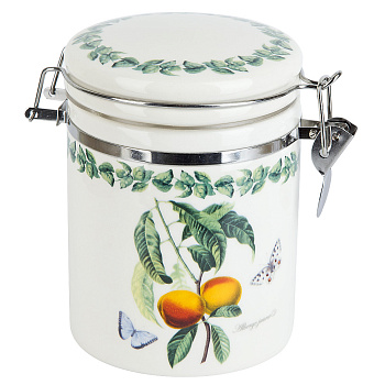 Банка для сыпучих продуктов (клипс)"Fruit Garden" 15х10х14см v=630мл (керамика) L2521151